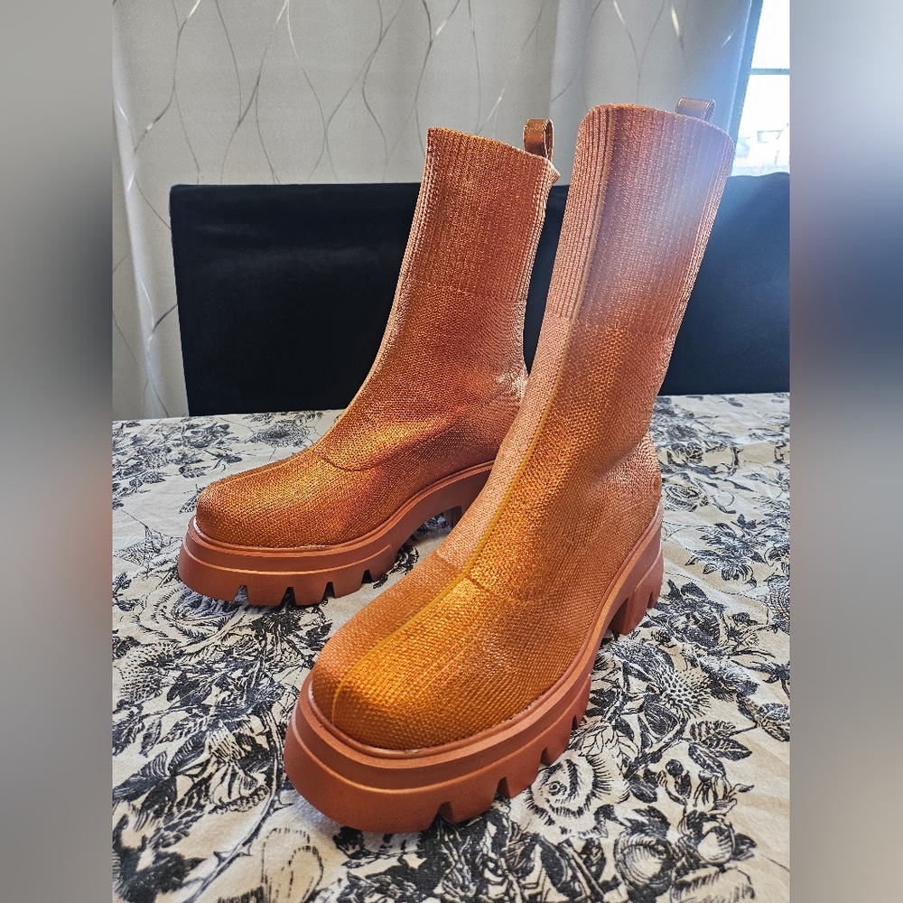 AZALEA WANG Mitty Orange Bootie